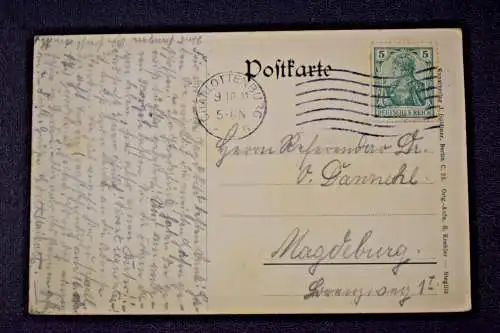 Ak Waldweg im Grunewald, 1907 gelaufen