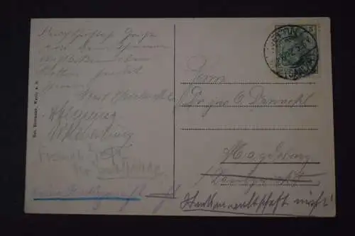 Ak Burg Wettin, Stammschloss d. sächs. Königshauses, 1912 gelaufen
