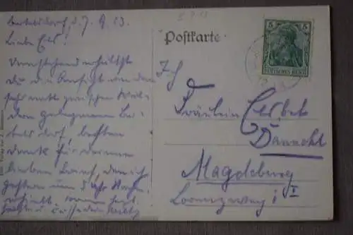 Ak Gruss aus Bartesdorf, Totalansicht, Gasthaus Krause, Kirche,  1913  gelaufen