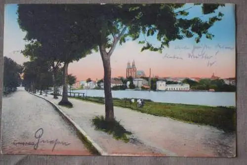 Ak Gniezno, Gnesen, 1914 gelaufen