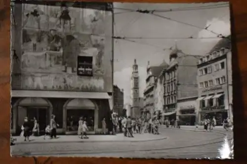 Ak Augsburg, Blick v. Weberhaus auf die Carolienenstr. um 1950 nicht gelaufen