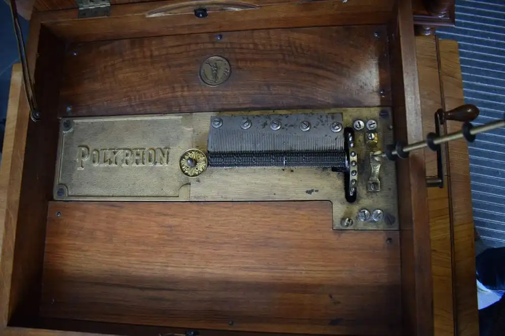 Polyphon A. Quednow Aschersleben, 39,5cm Platten 39 Stück, voll funktionstüchtig 5