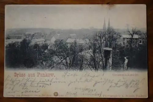 Ak Gruss aus Pankow, Gesammt-Ansicht, um  1900 gelaufen