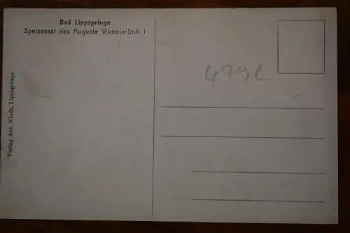 Ak Bad Lippspringe, Speisesaal des Auguste Viktoria Stift um 1910 nicht gelaufen