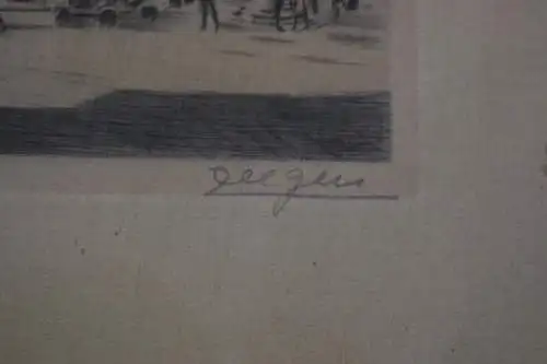 Breslau Rathaus, Original Radierung, signiert, 42cm x 32cm