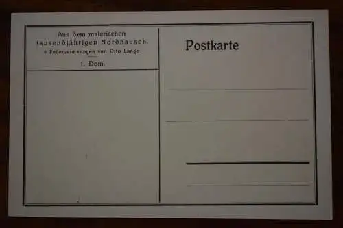 Ak Nordhausen Dom Federzeichnung von Otto Lange, um 1927 nicht gelaufen