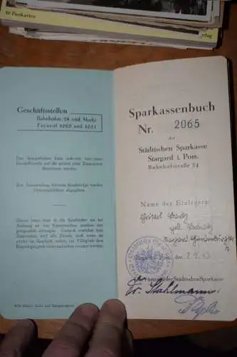 Sparkassenheft Städtische Sparkasse Stargard i. Pommern, 1943