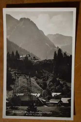 Ak Oberstdorf, i. Alllg.-Blick a. Nebelhornbahn & Cafe Kühberg, um 1925 n. gel.