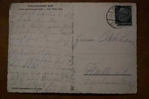 Ak Waldecker Hof, Hotel und Sommerfrische, Inh. Willy Noll, Schloß Schaumburg
