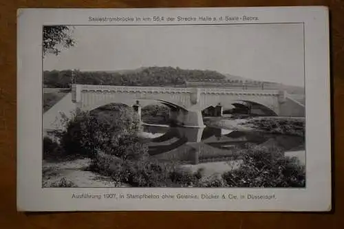 AK Halle / Saale Saalestrombrücke Strecke Halle -Bebra, Ausführung 1907