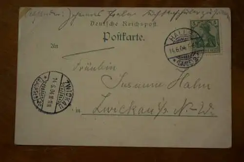 AK Halle / Saale, Restaurant Rathskeller, Inh. Fr. Dietzel, um 1904 gelaufen