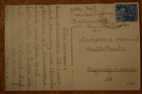 Ak Ballenstedt, Forstfachschule und Theater, 1957 gelaufen