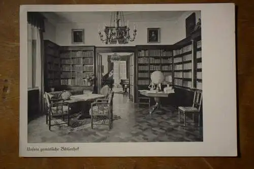 Ak Dauer -u. Erholungsheim Schloß Moos, Lindau-Arschach, Bibliothek, um 1930