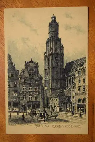 Breslau, Elisabthkirche Ring,  um 1910 nicht gelaufen