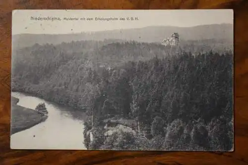 Ak Niederschlema, Muldental mit dem Erholungsheim,  um 1919 gelaufen