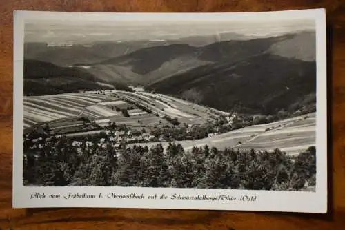 Ak Blick vom Fröbelturm b. Oberweißbach aud die Schwarztalberge, 1955 gelaufen