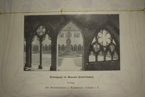 Ak Beste Grüße aus Colmar i. E., Klappkarte, Post, Bruat-Denkmal, 1905 gelaufen