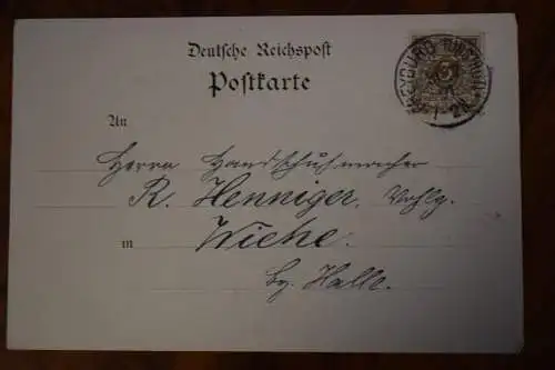 AK Gruss aus Freyburg Herzlichen Glückwunsch zum Neuen Jahr, 31.12. 1891 gel.