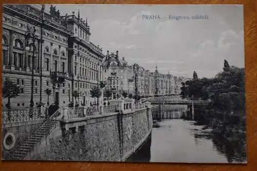 Ak Prag, Riegrovo nábrezi. , um 1913 gelaufen