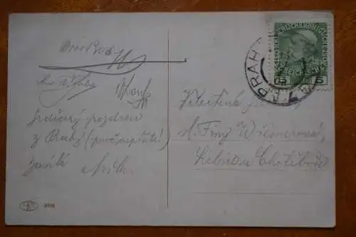 Ak Prag, Partie na Vltavé se Strakovskou akademii. , um 1908 gelaufen