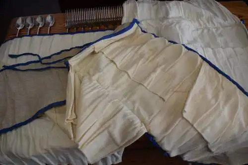 Besteck 48 Teile, 800 Krone u. Halbmond gestempelt, Art Deko, Art Deco, 3100g