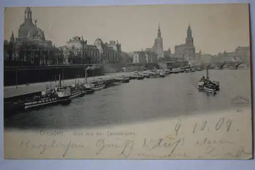 Ak Dresden, Blick von der Carolabrücke,   1904 gelaufen