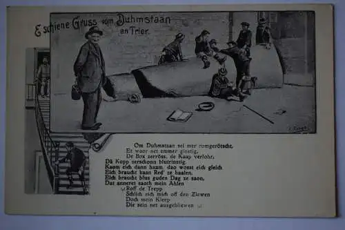 Ak E schiene Gruss vom Duhmstaan en Trier, um 1910 nicht gelaufen