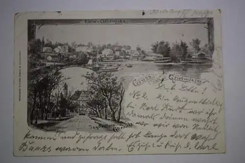 Ak Klein-Glienicke Gruss vom Griebnitzsee, Jagdschloss Glienicke,  1900 gelaufen