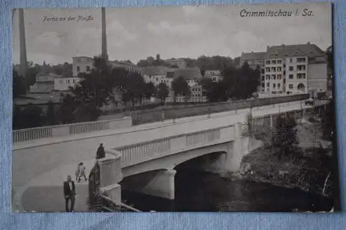 Ak Crimmitschau i. Sa. Partie an der Pleiße,  1932 gelaufen