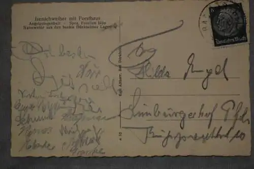 Ak Forsthaus Isenach im Pfälzerwald, 1938 gelaufen