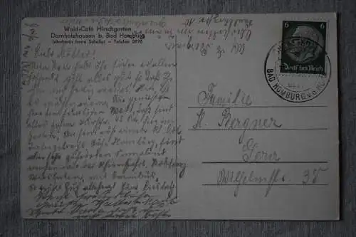 Ak Wald-Cafe Hirschgarten Domholzhausen b. Bad Homburg,  1932 gelaufen