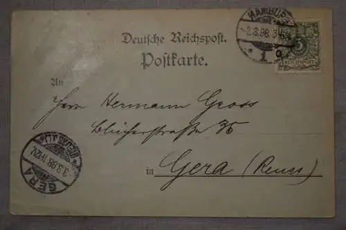 Ak Gruss aus Hamburg Uhlenhorster Fährhaus , Mondscheinkarte, 1898 gelaufen