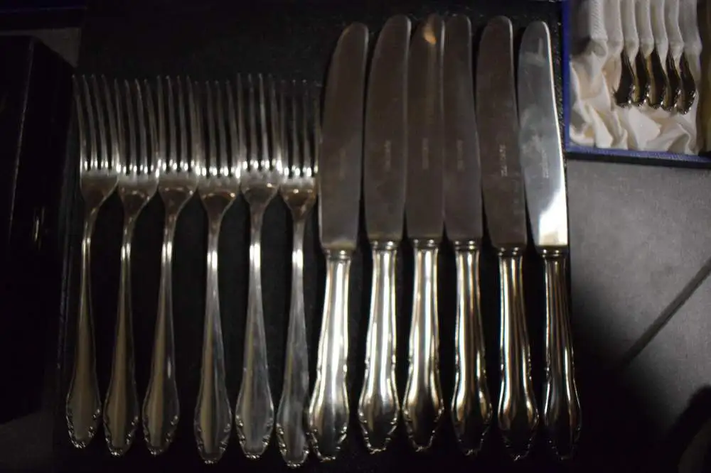 Besteck Silber 800 Halbmond u. Krone, 48 Teile, sehr guter Zustand! 3