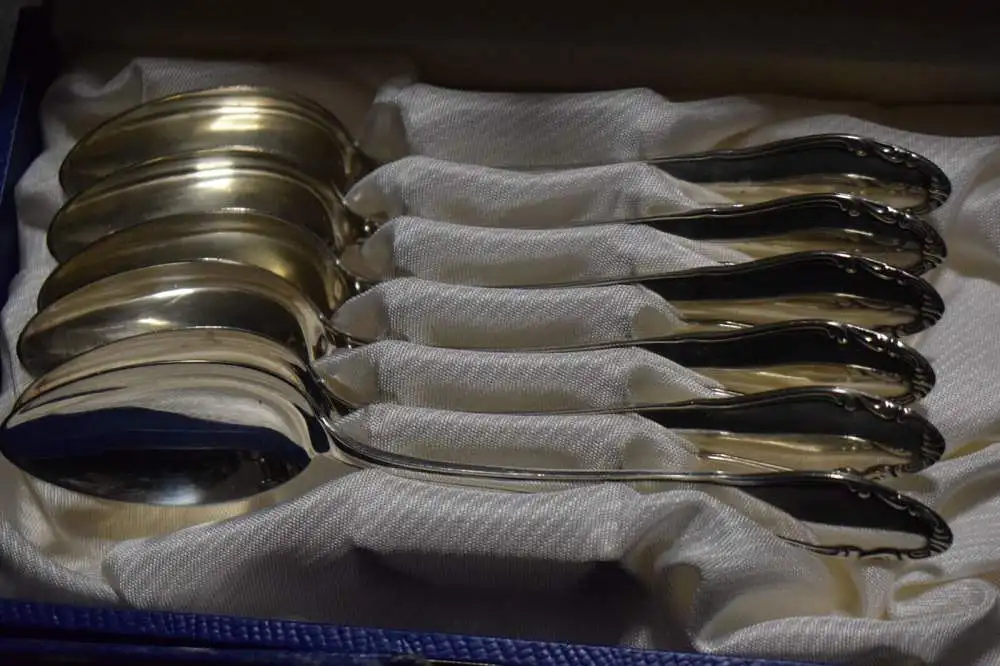 Besteck Silber 800 Halbmond u. Krone, 48 Teile, sehr guter Zustand! 4