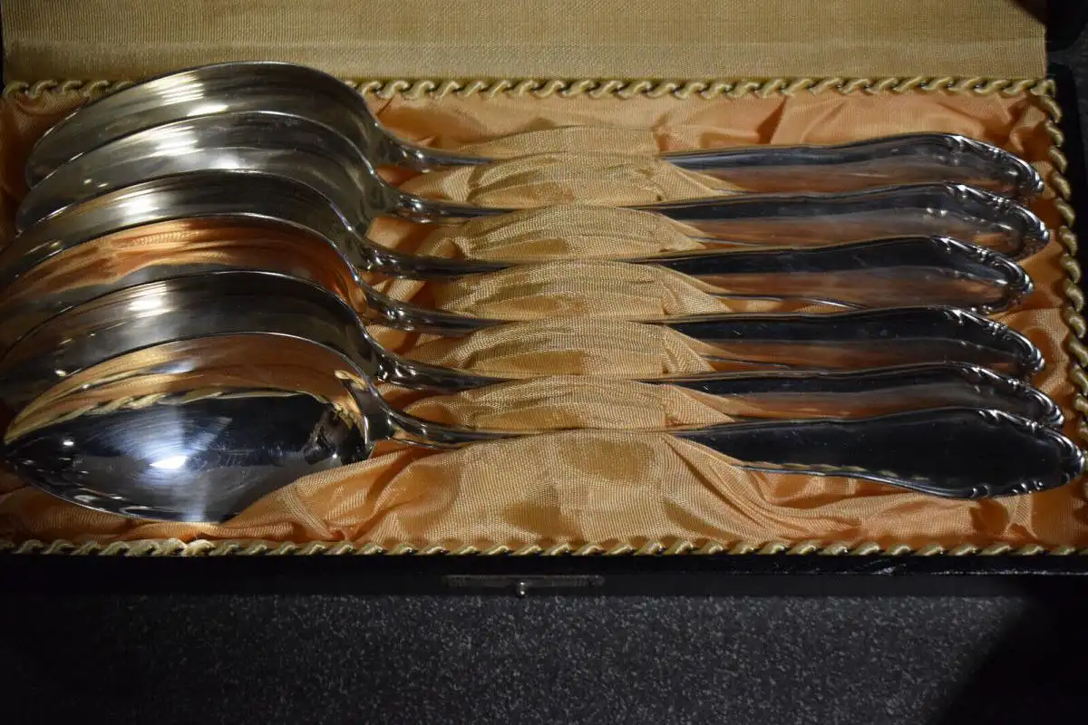 Besteck Silber 800 Halbmond u. Krone, 48 Teile, sehr guter Zustand! 5