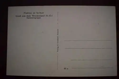 Ak Postrow ze Serbow, Gruß aus dem Wendenland, Hochzeitsgruppe, um 1900 nicht g.