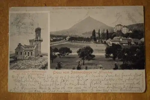 AK Gruss vom Donnersberge bei Milleschau, 835m bei Teplitz, um 1900 gelaufen