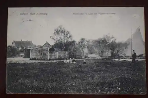 Ak Ostseebad Kahlberg, Fischerdorf in Liep mit Flunderreucherei, 1911 gelaufen