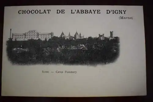 Ak Chocolat de L´Abbaye D´Igny, (Marne), Reims - Caves Pommery