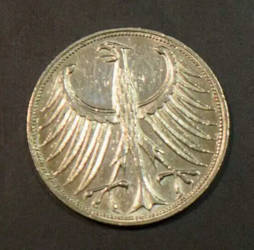 Deutschland 5 Mark 1967 G Silberadler BRD DM Silber, guter Zustand