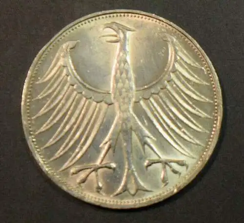 Deutschland 5 Mark 1974 G Silberadler BRD DM Silber, guter Zustand