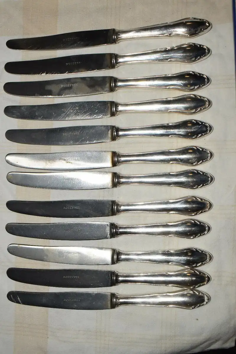 Besteck 48 Teile, 800 Krone u. Halbmond gestempelt, 2595g 5