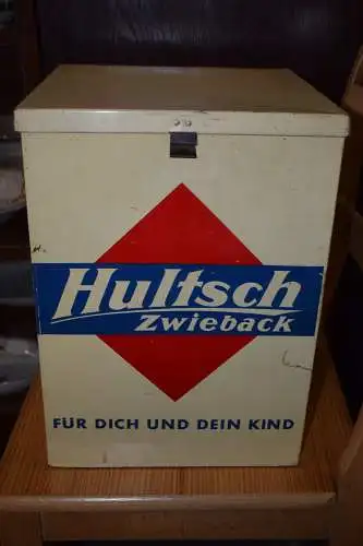 Große Blechdose Hultsch Zwieback, Max Hultsch Zwiebackfabrik Neukirch, Lausitz