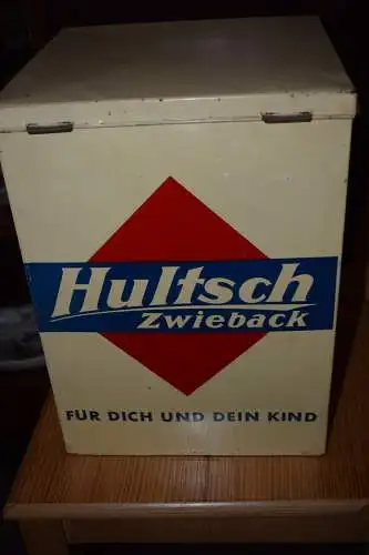 Große Blechdose Hultsch Zwieback, Max Hultsch Zwiebackfabrik Neukirch, Lausitz