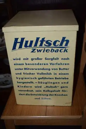 Große Blechdose Hultsch Zwieback, Max Hultsch Zwiebackfabrik Neukirch, Lausitz