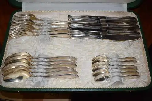 40 Teile Besteck 100-er Auflage, WMF Patent, versilbert, 6 Personen + 10 Teile