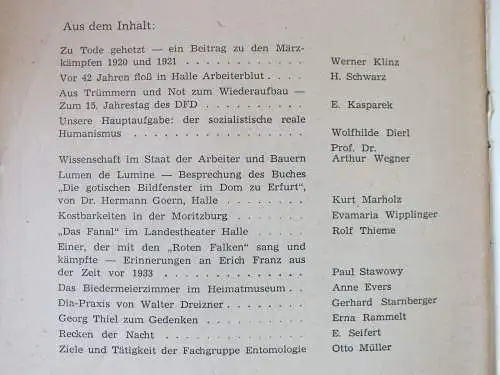 Hallesches Monatsheft 1962, 9 Stück guter Zustand Neuss, Marholz, Schulze-Galera