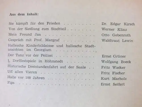 Hallesches Monatsheft 1962, 9 Stück guter Zustand Neuss, Marholz, Schulze-Galera