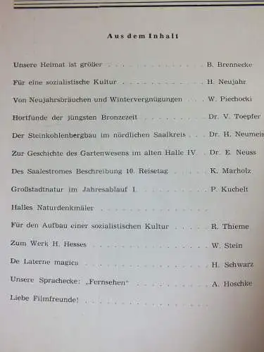 Hallesches Monatsheft 1958, 12 Stück guter Zustand Neuss Marholz, Schulze-Galera