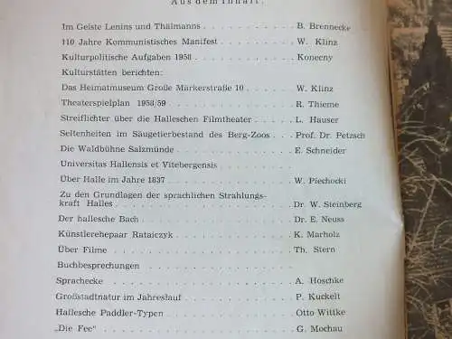 Hallesches Monatsheft 1958, 12 Stück guter Zustand Neuss Marholz, Schulze-Galera